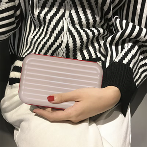 Mini Koper ABS + PC Persegi Kecil Tas Anak Wanita Tas Kosmetik Perjalanan Clutch Penyimpanan Mencuci Tas