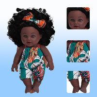 Muñeca Africana de Silicona de 12 Pulgadas, Juguete de Bebé Africano de Cuerpo Entero con Laminación de Vinilo, Simulación de Piel Negra Suave, Muñeca Africana