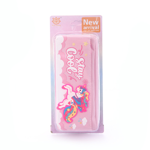 Trường bút chì trường hợp Hộp bút chì cho trẻ em trường hợp công suất lớn Silicone túi mềm Silicone phim hoạt hình Unicorn stomized bút chì màu xanh Pouch - Product Image 2