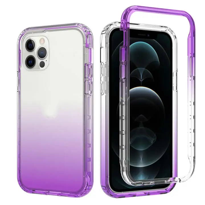 Clear Hybrid Dual Color Gradient TPU PC Cover For IPhone 13 Mini 12 Pro Max 7 8 SE 2020 For Ipod Touch 5 6 6th 5th Skin Case