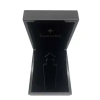 Boîte à parfum en bois MDF noir brillant faite à la main, emballage de luxe pour parfums, impression personnalisée du logo, coffret de rangement pour produits de soin personnel