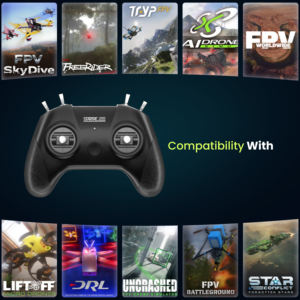Contrôleur de <span class=keywords><strong>simulateur</strong></span> de <span class=keywords><strong>drone</strong></span> FPV STARTRC S8 8CH, poignée de <span class=keywords><strong>drone</strong></span> de course compatible avec les contrôleurs d'entraînement Liftoff SkyDive, noir - Product Image 3
