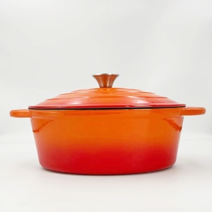Ensemble de 9 casseroles et poêles à frire <span class=keywords><strong>pour</strong></span> four hollandais casserole peu profonde cuisson du <span class=keywords><strong>pain</strong></span> ensemble d'ustensiles de cuisine en <span class=keywords><strong>fonte</strong></span> émaillée orange - Product Image 3