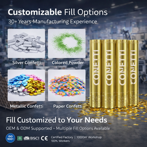 Benutzerdefiniertes Logo Gold-Konfetti-Popper 30+ Jahre Zertifizierte Fabrik OEM/ODM Konfetti-Kanonen für Hochzeit Geburtstag Feier - Product Image 3