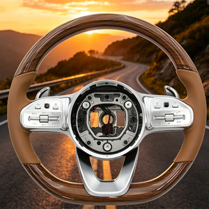 Volante de Madera Natural Original de Fábrica para <span class=keywords><strong>Mercedes</strong></span> Benz AMG W205 E63 W166 E300 W203 GLE 53 W213 W222 - Product Image 6