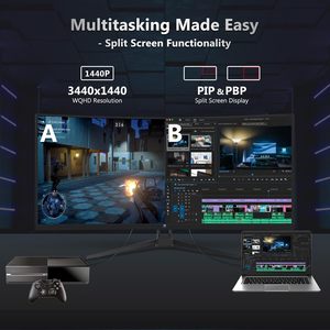Z-EDGE UG34 34 "จอมอนิเตอร์เล่นเกมโค้งมากเป็นพิเศษ2K อัตราการรีเฟรช165Hz อัตราส่วนภาพ21:9 1ms mprt 3440x1440ความละเอียด SDI - Product Image 5