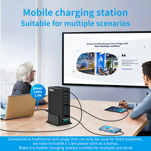 Chargeur Adaptateur Multiport 380W GaN 5C3A USB C Super Charge Rapide PD 100W pour Ordinateur Portable, <span class=keywords><strong>iPhone</strong></span> <span class=keywords><strong>Apple</strong></span>, Station de Charge Téléphone - Product Image 3
