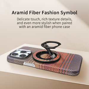 Supporto ad Anello Magnetico Regolabile in Fibra di Carbonio e Lega <span class=keywords><strong>per</strong></span> <span class=keywords><strong>iPhone</strong></span> Air Pro Max - Multicolore - Product Image 3