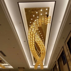 Grande lampadario artistico a spirale in <span class=keywords><strong>vetro</strong></span> Color ambra per sala banchetti e Hotel - Product Image 2
