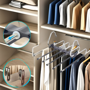 Ma Thuật Quần Móc Tiết Kiệm Không Gian Đa Chức Năng Sử Dụng Giá Tổ Chức Đa Chức Năng Quần Giá Quần Áo Màu Đen Giá Túi OPP - Product Image 6