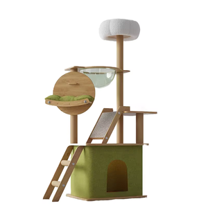 Kucing memanjat bingkai tempat tidur pohon semua dalam satu kayu 3 tingkat menggaruk <span class=keywords><strong>Post</strong></span> melompat Platform ruang kapsul tahan lama ramah lingkungan kecil - Product Image 2