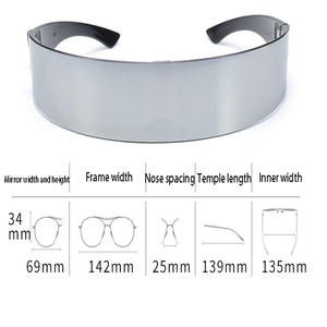 All'ingrosso futuristico avvolgente <span class=keywords><strong>occhiali</strong></span> da sole Punk <span class=keywords><strong>occhiali</strong></span> da festa con lenti monopezzo per uomo donna - Product Image 4