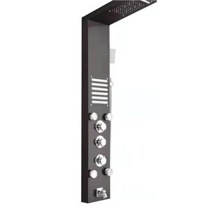 Hydroelectric Shower Set 6501 Series Rectangle Top Spray With LED <b>Lights</b> Temperature Control Corrosion Prevention <b>Bath</b> Hardware - Product Image 5