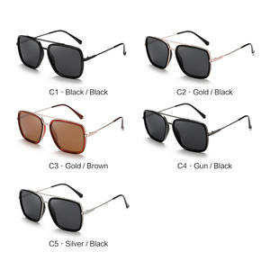 Nouvelles lunettes de soleil métalliques irrégulières unisexes, verres polarisés TAC UV400, monture en métal TR couleur or, type 3, pare-soleil - Product Image 4