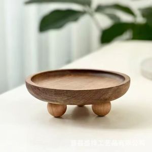Wooden Oval <b>Tray</b> With Legs Solid Wood <b>Storage</b> <b>Tray</b> For Home Decor Bedroom Jewelry Key Holder Fragrance Diffuser Stand - Product Image 4