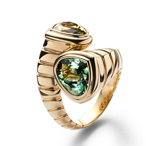 Anillos Gruesos de Banda Domo con Circonita Cúbica y Vermeil de Oro de 14k en Plata de Ley 925, Nuevo Diseño de Gemnel para 2025 - Product Image 4