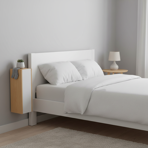 Contenitore da Parete Bianco Stile Shaker Sunique Sydney, in Legno di Faggio, Rettangolare, a Singolo Ripiano, Organizzazione Minimalista per Camera da Letto - Product Image 3