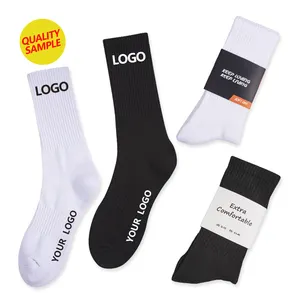 Schwarz weiß grau einfarbig Mannschaftssocken individuelles Jacquard-Logo Damen Herren Lauf-Griff-Sportsocken