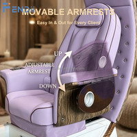 Fauteuil de pédicure ergonomique moderne en cuir résistant à l'acétone, avec fonctions complètes, massage tactile humain, spa pour les pieds et plateaux de manucure