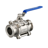 Katup Bola Stainless Steel 3-PC untuk Pengolahan Makanan SS304 SS316 Sanitary Manual Full Package Clamp Tiga Bagian untuk Air