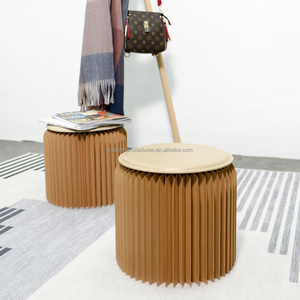 Nuevo taburete de papel plegable ecológico H42cm taburete plegable portátil creativo muebles de ahorro de espacio silla plegable de papel - Product Image 5