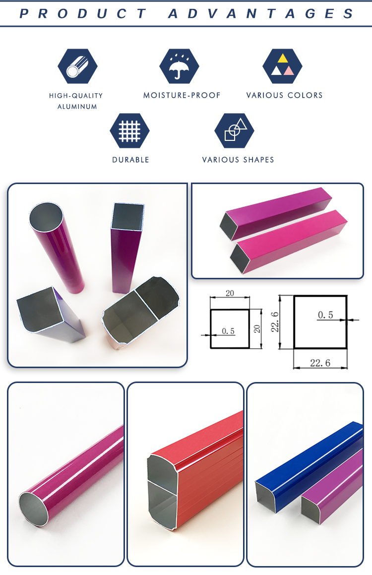 6061 small industrial sizes rectangular anodized extruded alloy price oval round square tubing metal tube aluminum pipes