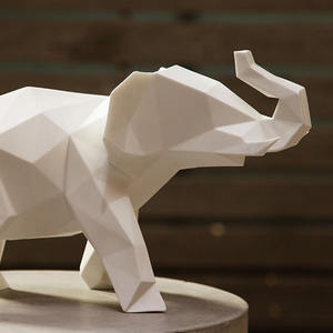 تمثال فيل سيراميكي عصري وأنيق وصديق للبيئة بألوان مخصصة وشكل ماسي لديكور المنزل - Product Image 5