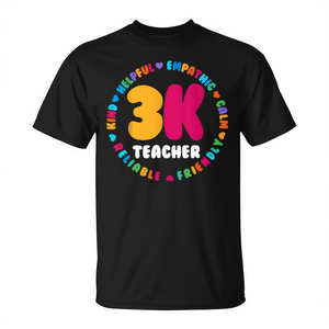T-shirt pour enseignant 3K, vêtements d'équipe pour l'école primaire et préscolaire - Product Image 2