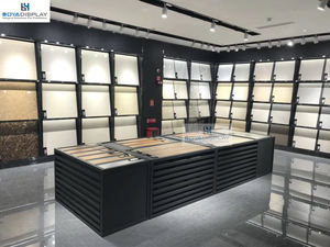 אופנה מודרנית עיצוב פשוט שילוב מגירות מדפי תצוגת אריחים הזזה מעמדי תצוגה לארון מותאמים אישית - Product Image 4