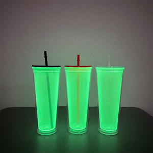 Globo de nieve que brilla en la oscuridad de 24oz, plástico acrílico de doble pared, copas frías Venti que brillan en la oscuridad para Halloween con agujero inferior, Idea de regalo para ella - Product Image 4