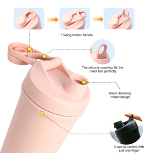 שייקר כושר שקט 20oz/26oz עם כדור ערבול נייח, בקבוק כפול דופן 18/8 304SUS, לאבקת חלבון - Product Image 6