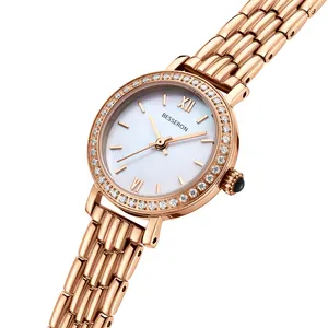 Elegance Crystal Jewelry Watch Ladies Small Size Casual Quartz Watch Japan Movement Luxury Seashell Dial Customization