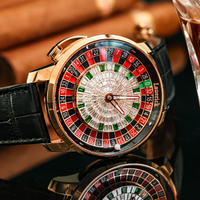 Montre mécanique automatique de luxe pour homme, design de roue sertie de diamants, acier inoxydable, étanche, cristal saphir, calendrier, affaires