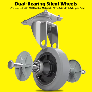 Chariot de transport pliable à quatre roues ZooYA 300 kg avec <span class=keywords><strong>1</strong></span> unité de chariot à main en acier portable OEM pour le shopping - Product Image 2