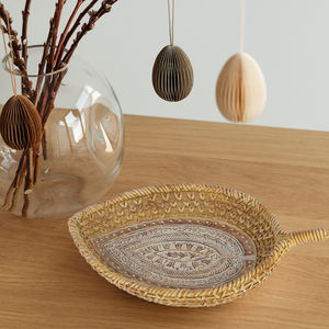 Résine imitation rotin tissé feuilles boîte de rangement plateau à café tasse de thé <span class=keywords><strong>tapis</strong></span> décoration - Product Image 1