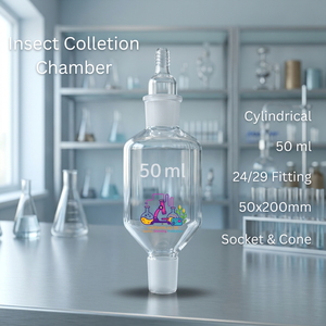 Chambre de collecte d'insectes 50 ml en verre cylindrique de qualité laboratoire avec raccords coniques 24/29 - Product Image 2