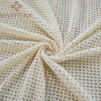 Tissu en dentelle géométrique 3D HAPPEAK, maille ajourée jacquard pour robe femme