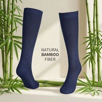 3 paires de chaussettes de compression en viscose de bambou tricotées, fines, respirantes, douces, à soutien léger, pour hommes et jeunes, idéales pour les voyages et le quotidien