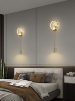 Applique murale minimaliste moderne en noir et or pour chambre à coucher, couloir, allée, salon, toile de fond, suspension à LED