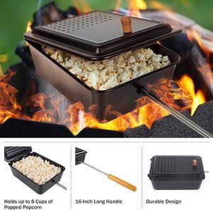 เครื่องทำป๊อปคอร์นแบบทำเองสำหรับแคมป์ไฟ พร้อมเคลือบกันติด - Product Image 4