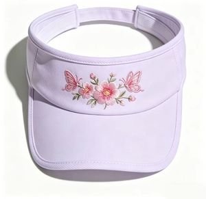 Gorra Deportiva con Visera Bordada, Diseño de Mariposa y Flores Rosas, Protección UV, Ajustable, para Golf, Tenis, Playa y Sol - Product Image 5
