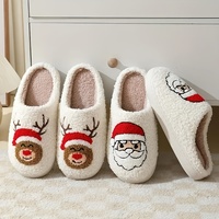 Chaussons d'Halloween et de Noël en peluche pour femmes et hommes, motifs crâne, citrouille, fantôme, renne, bonhomme de neige, lutin, Père Noël, arbre de Noël