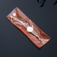 UIOWIO Sangle de montre longue en PVC transparent, accessoires de sac à la mode en plastique, pochette transparente avec bouton pour montre