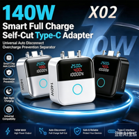 Adaptateur de charge rapide 140W Type C avec logo personnalisé, séparateur de charge, arrêt automatique et chargement sécurisé à ouverture rapide