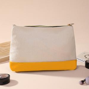 Bolsa de Aseo Portátil a Rayas para Viaje, Bolsa de Aseo Grande a Rayas, Bolsa de Maquillaje de Lona de Algodón Ecológica - Product Image 2