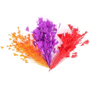 Vente en gros de broche de mariage en plumes d'oie de 30cm de longueur coiffe de fleurs à motif teint pour décorations de fête et artisanat - Product Image 6