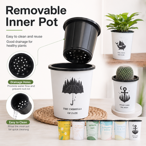 Pots à fleurs esthétiques minimalistes blancs en PP épaissi, écologiques, pour la maison et le jardin, petits pots décoratifs pour pépinière avec <span class=keywords><strong>trou</strong></span> de drainage - Product Image 3
