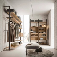 Armoire de plain-pied en bois sur mesure avec étagères en bois Boîtes de rangement réglables Mobilier moderne design à assembler portable