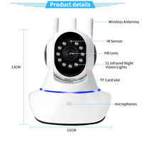 Caméra CCTV sans fil HD GTQ 360° Version nocturne Sécurité domestique Mini sans fil IP WiFi Stockage cloud