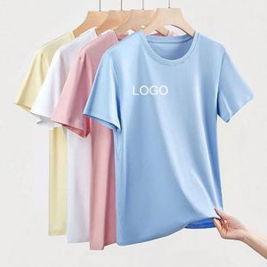 Design Multi Solid Color logo Screen Print Men's t Shirt OEM Unisex Blank Design High Quality Plain Plus Size T-shirts - Product Image 6